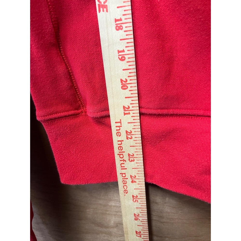 Champion Reverse Weave Sweatshirt Red Crewneck Embroidered Logo XS - Picture 5 of 6
